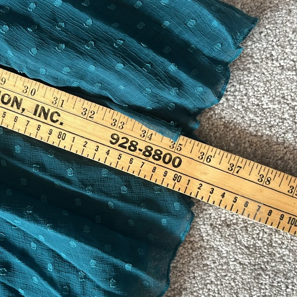 ASOS DESIGN Teal Pleated Textured Chiffon Maxi Dress Size 6 - Picture 13 of 15